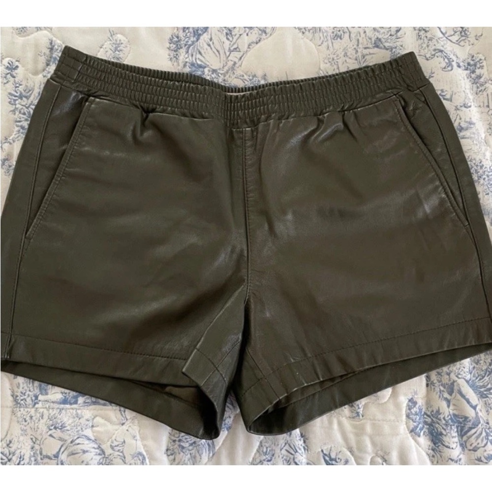 Banana Republic Heritage Collection Brown 100% Lamb Leather Lined Shorts Sz S m